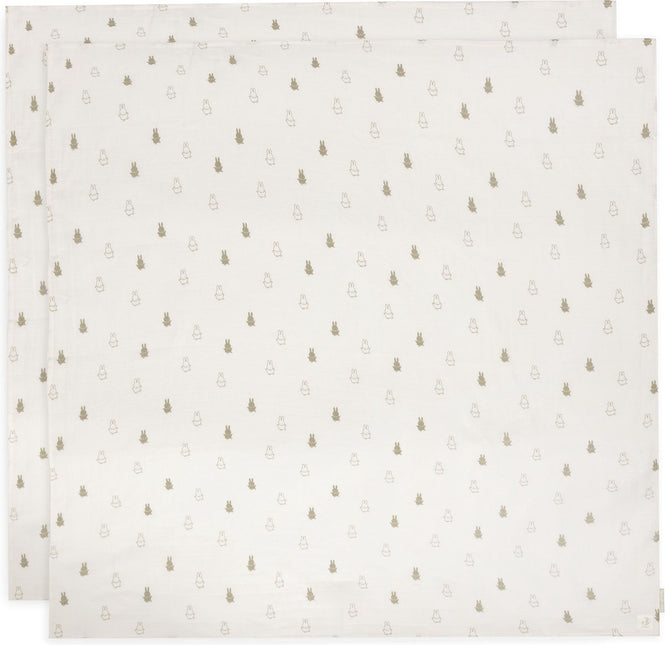 Paño Hidrófilo Grande 115x115cm Happy Miffy - Verde Oliva - 2 Piezas