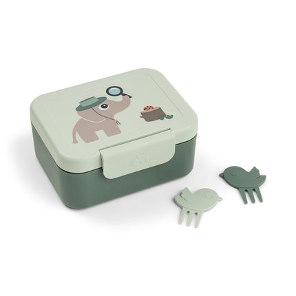<tc>Done by Deer</tc> Fiambrera con palillos para aperitivos incluidos Tiny Trails Green