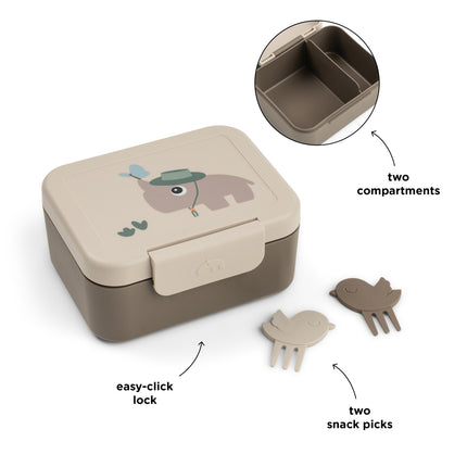 <tc>Done by Deer</tc> Fiambrera con palillos para aperitivos Tiny Trails Sand