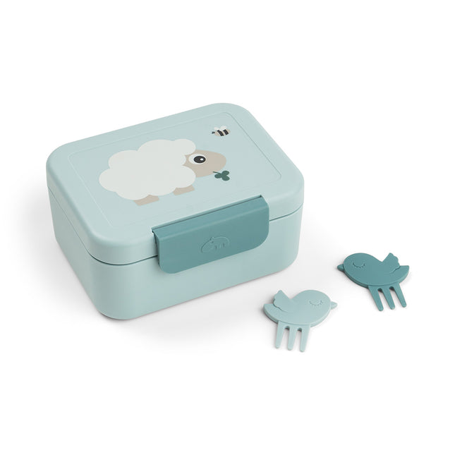 <tc>Done by Deer</tc> Fiambrera con palillos para aperitivos Tiny Farm Blue