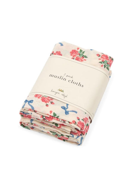 3 PACK MUSLIN CLOTH GOTS BELLA ROSITA - Babywinkel - 5715681099803