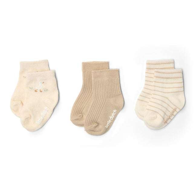 Little Dutch Babysokjes Multi 3St Beige / Nude koop je bij Babywinkel