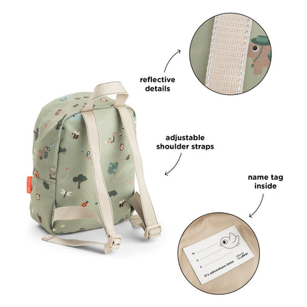 <tc>Done By Deer</tc> Mochila Tiny Trails Green 4L