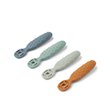 <tc>Liewood</tc> Cucharitas para bebés Caelia, juego de 4 piezas, azul ballena, mezcla de colores