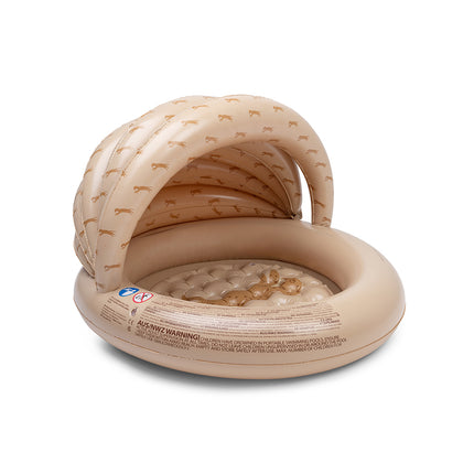 <tc>Swim Essentials</tc> Piscina infantil – Beige Leopard con cubierta