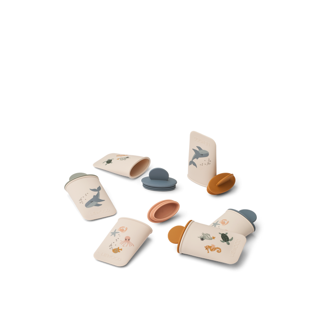 Malik mini polos impresos, 6 piezas Criatura marina/Arena