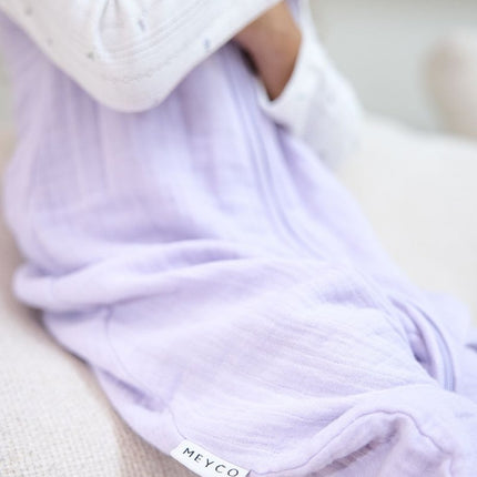 Baby zomer slaapoverall jumper pre - washed hydrofiel Uni - soft lavender - Babywinkel - 4054703807240