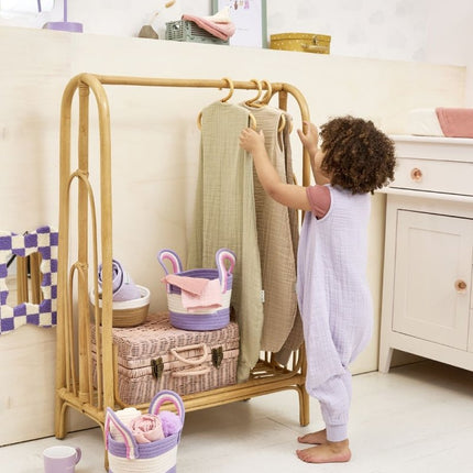 Baby zomer slaapoverall jumper pre - washed hydrofiel Uni - soft lavender - Babywinkel - 4054703807240