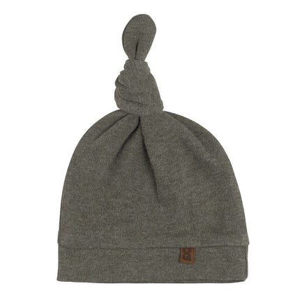Baby's Only Baby Mutsje Met Knoop Melange Khaki - Baby's Only - Babywinkel - 8720088336106