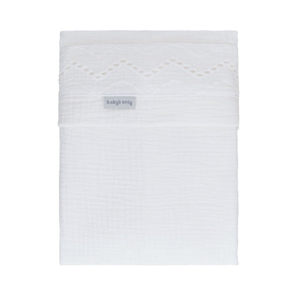 Baby's Only Wieglaken Calm Wit met Broderie - Baby's Only - Babywinkel - 8720791358921