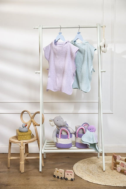 Meyco Badponcho Wavy Grey Blue 1 - 3 Jaar koop je bij Babywinkel
