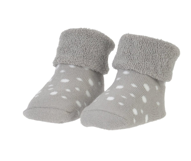 BamBam Babysokjes Organische Sokken Met Dots Grijs koop je bij Babywinkel