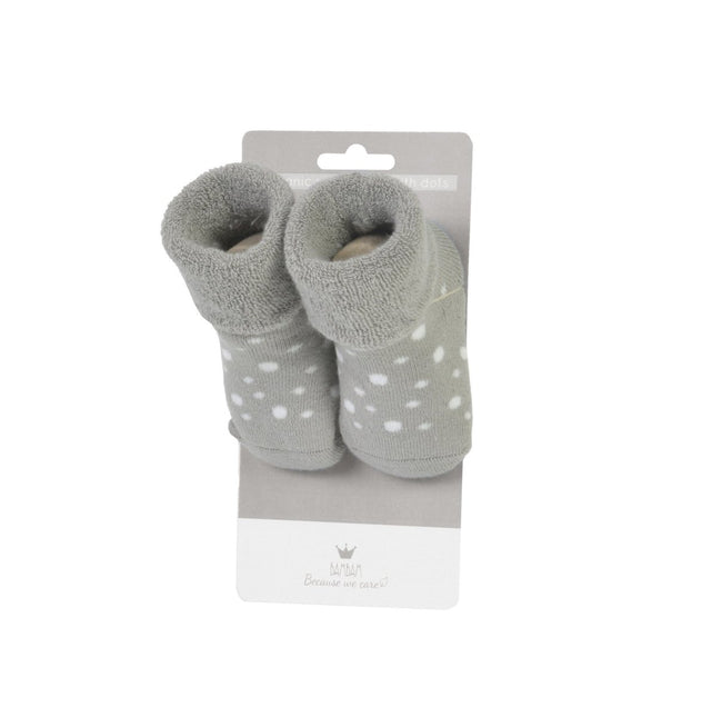 BamBam Babysokjes Organische Sokken Met Dots Grijs koop je bij Babywinkel