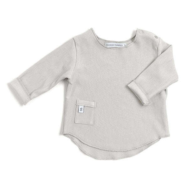 Bamboom Baby Shirt Lange Mouw Grijs/Ivoor koop je bij Babywinkel