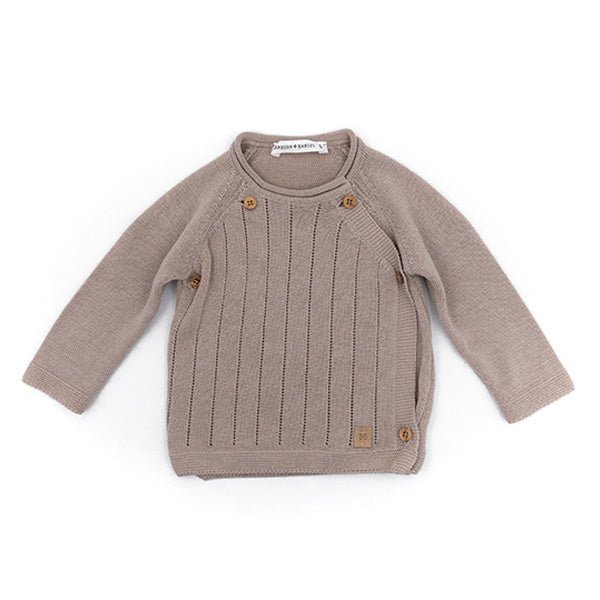 Bamboom Baby Trui Knitted Overslag Camel koop je bij Babywinkel
