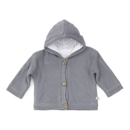 Bamboom Baby Vestje Gebreid Met Capuchon Grijs - Bamboom - Babywinkel - 8053306051728