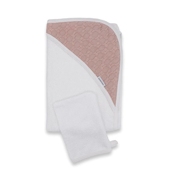 Bamboom Badcape Baby Met Washandje Duo Honey/ Nude Pink koop je bij Babywinkel