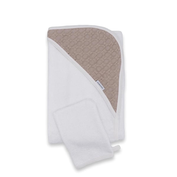 Bamboom Badcape Baby Met Washandje Duo Honey/ Sand koop je bij Babywinkel