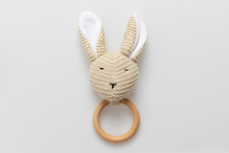 Bamboom Bijtring Hout Haasje Zacht Geel - Bamboom - Babywinkel - 8053306051414
