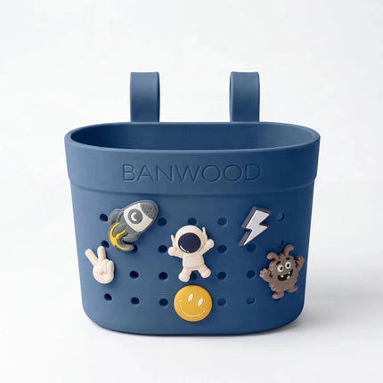 Banwood Kinderstep- en Fietsmandje Pin & Ride Deep Sea koop je bij Babywinkel