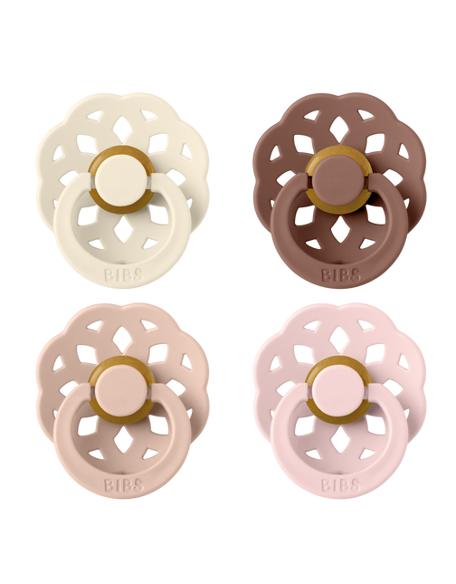 <tc>BIBS</tc> Tamaño de la tetina 1 Boheme Marfil/Cepillo/Madera/flor 4 uds.