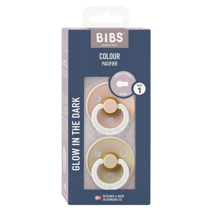 BIBS Speen Maat 1 Blush Night/Vanilla Night 2st - BIBS - Babywinkel - 5713795210015