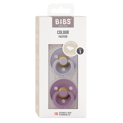 BIBS Speen Maat 1 Latex Anatomical Fossil Grey/Mauve 2st - BIBS - Babywinkel - 5713795242566