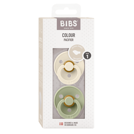 BIBS Speen Maat 1 Latex Anatomical Ivory/Sage 2st - BIBS - Babywinkel - 5713795242320