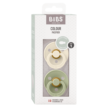 BIBS Speen Maat 1 Latex Symmetric Ivory/Sage 2st - BIBS - Babywinkel - 5713795242344