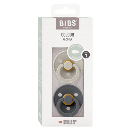 BIBS Speen Maat 1 Latex Symmetric Sand/Iron 2st - BIBS - Babywinkel - 5713795242467