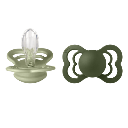 BIBS Speen Maat 1 Sage/Hunter Green Supreme Silicone 2st - BIBS - Babywinkel - 5713795199358
