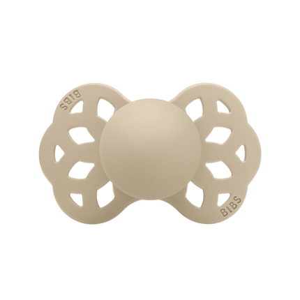 BIBS Speen Maat 1 Silicone Symmetrical Vanilla/Peach 2st - BIBS - Babywinkel - 5713795243815