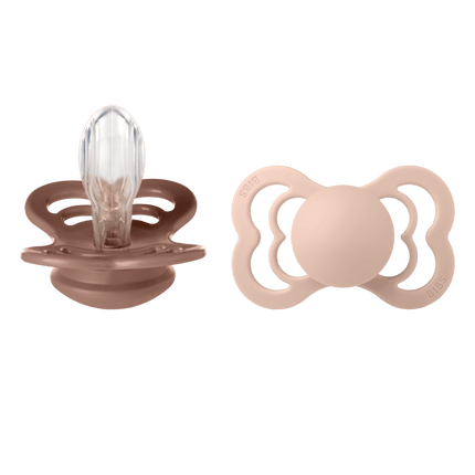 BIBS Speen Maat 1 Woodchuck/Blush Supreme Silicone 2st - BIBS - Babywinkel - 5713795199105