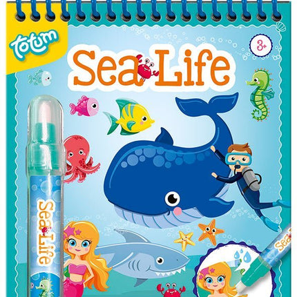 Blauwe Kleurboek Zeedieren Met Water - Babywinkel - 8714274025790