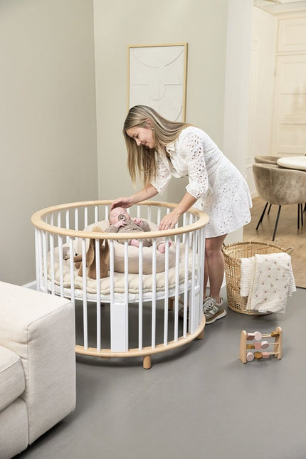 Boxkleed rond Knots - soft sand - ⌀95cm - Babywinkel - 4054703366235