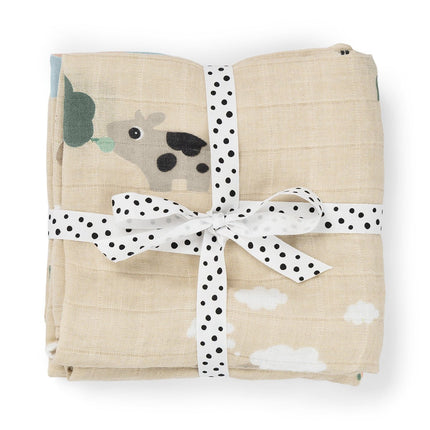 Burp cloth 2 - pack Tiny farm - Babywinkel - 5712643054917