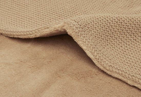 Jollein Ledikantdeken Basic Knit Biscuit /Fleece 100X150Cm koop je bij Babywinkel