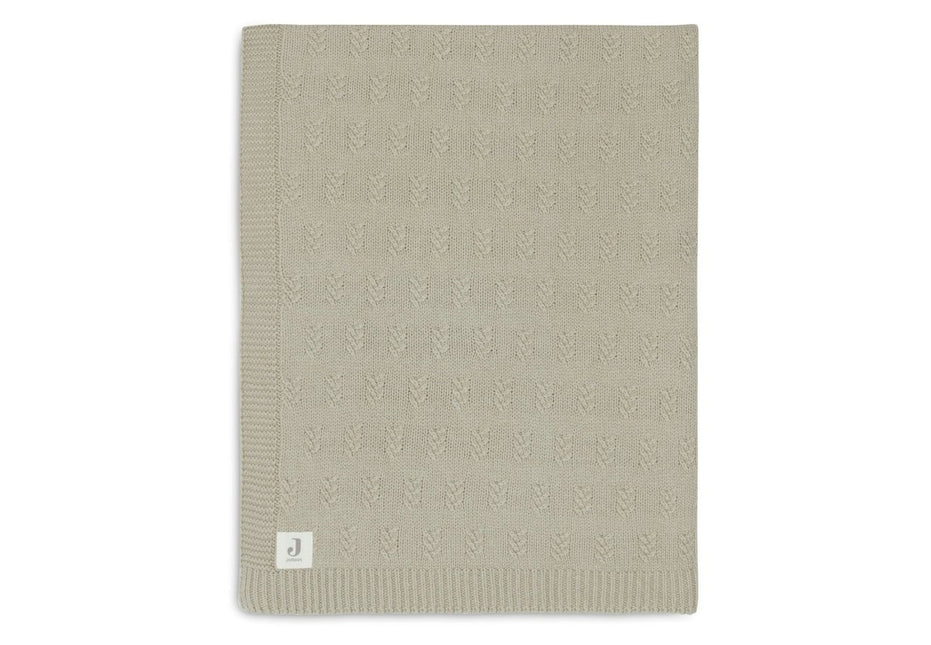 Jollein Ledikantdeken Grain Knit Olive Green 100X150Cm koop je bij Babywinkel