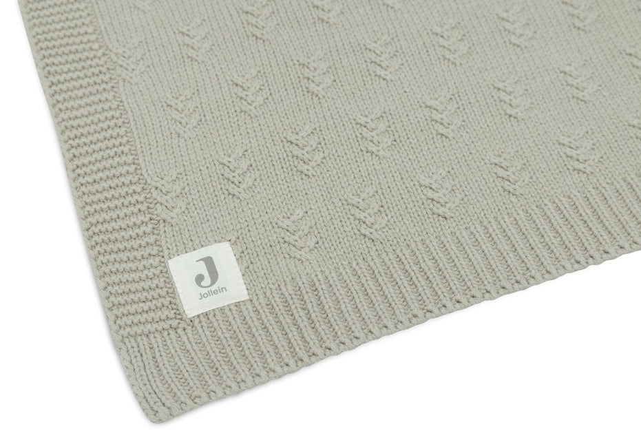 Jollein Ledikantdeken Grain Knit Olive Green 100X150Cm koop je bij Babywinkel