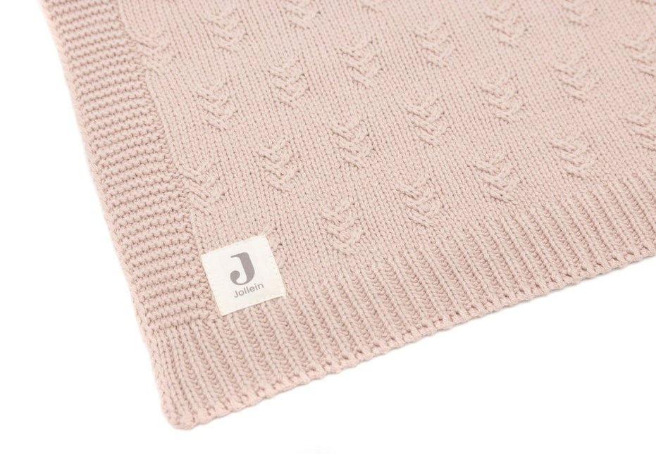 Jollein Ledikantdeken Grain Knit Wild Rose 100X150Cm koop je bij Babywinkel