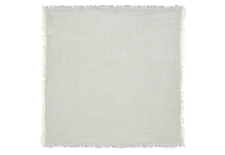 Jollein Ledikantdeken 120X120Cm Fringe Stripe - Sea Green/Ivory koop je bij Babywinkel