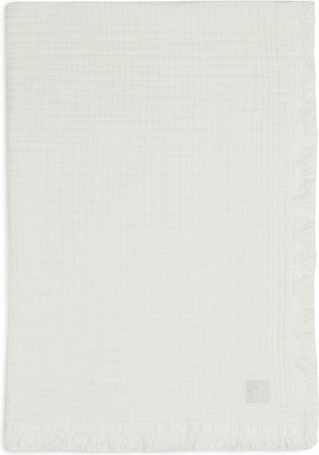Jollein Ledikantdeken Muslin Fringe Ivory 120X120Cm koop je bij Babywinkel