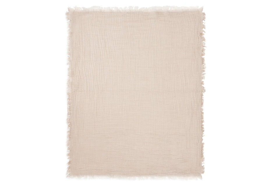Jollein Wiegdeken 75X100Cm Fringe Stripe - Biscuit/Ivory koop je bij Babywinkel
