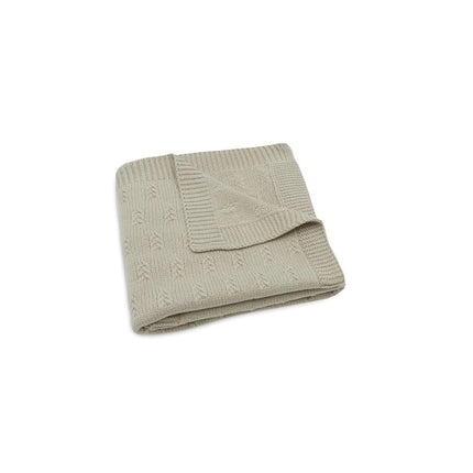 Deken Wieg 75x100cm Grain Knit - Olive Green - Babywinkel - 8717329377608