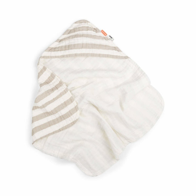 Done by Deer Badcape Baby Stripes Gots Sand koop je bij Babywinkel