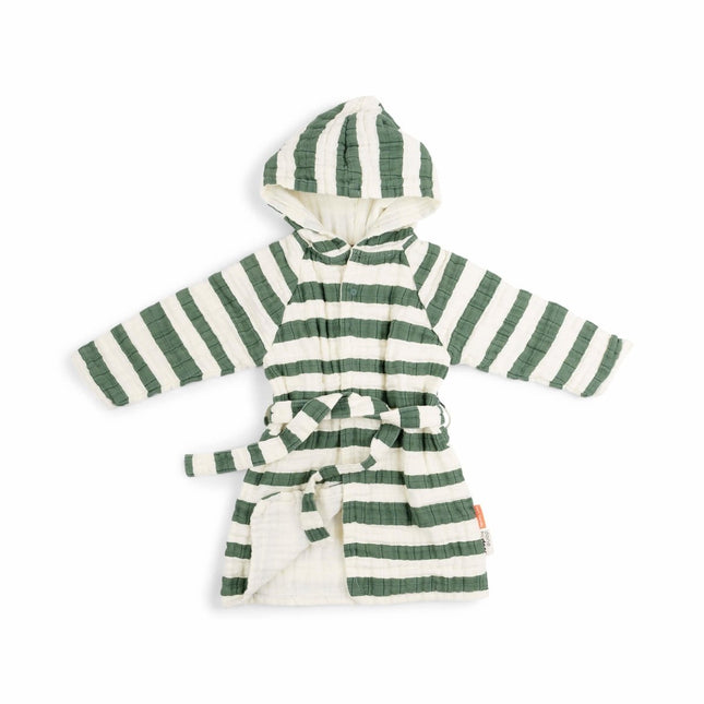 Done by Deer Badjas Baby Stripes Green koop je bij Babywinkel
