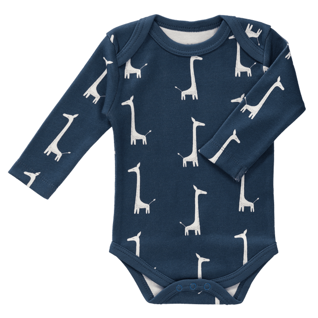 Fresk Romper Lange Mouw Giraf Indigo Blue koop je bij Babywinkel
