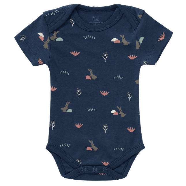 Fresk Romper Rabbit Korte Mouwen Mood Indigo - Fresk - Babywinkel - 8720574692778