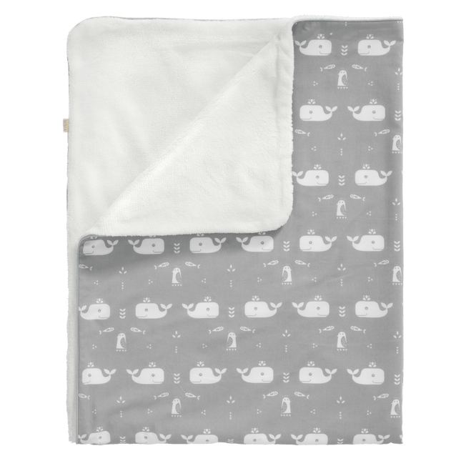 Fresk Wiegdeken Whale Dawn Grey 80x100cm koop je bij Babywinkel