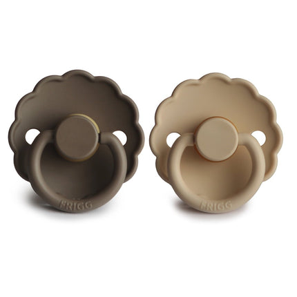 Frigg Speen Maat 1 Daisy Croissant/Portobello Latex 2 - Pack - Frigg - Babywinkel - 5715239214177